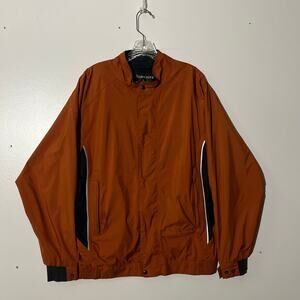 Footjoy DryJoys Windbreaker Long Sleeve Full Zip Burnt Orange Reflective Mens M